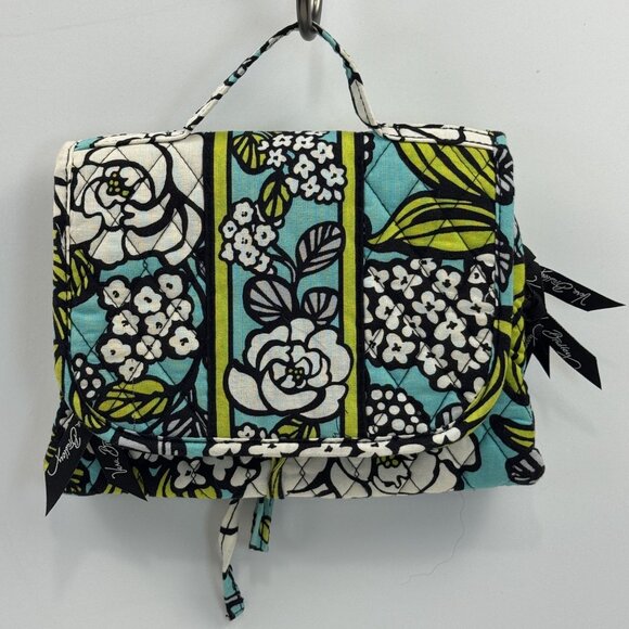 Vera Bradley Island Blooms Hanging Travel Organizer Tri-Fold Blue Floral Retired - Picture 2 of 9